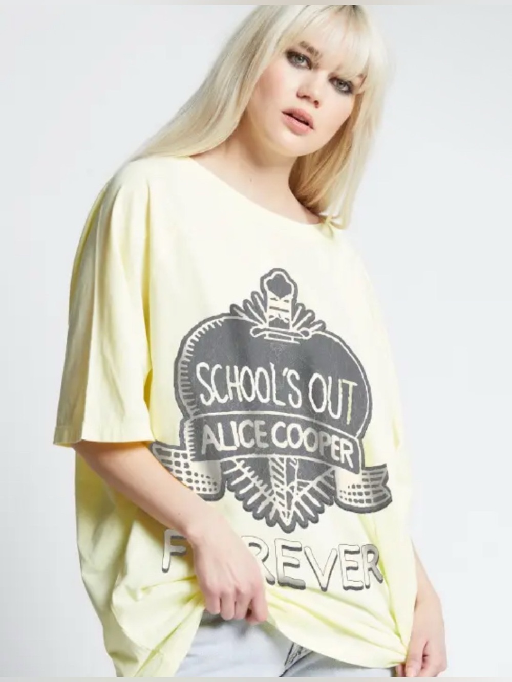 Oversized Alice Cooper Schools Out One Size Tee RECYCLED KARMA